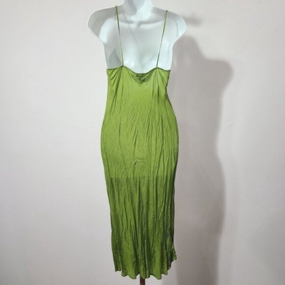 Tibi green Silk beaded dress Ruffle hem size S - Picture 14 of 16